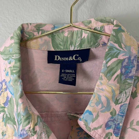 Denim&Co. Pastel Floral Denim Jacket - Picture 5 of 6